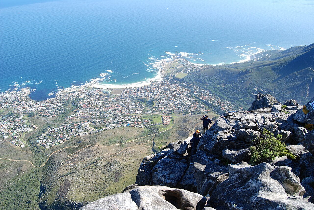 Abseilers on Table Mountain