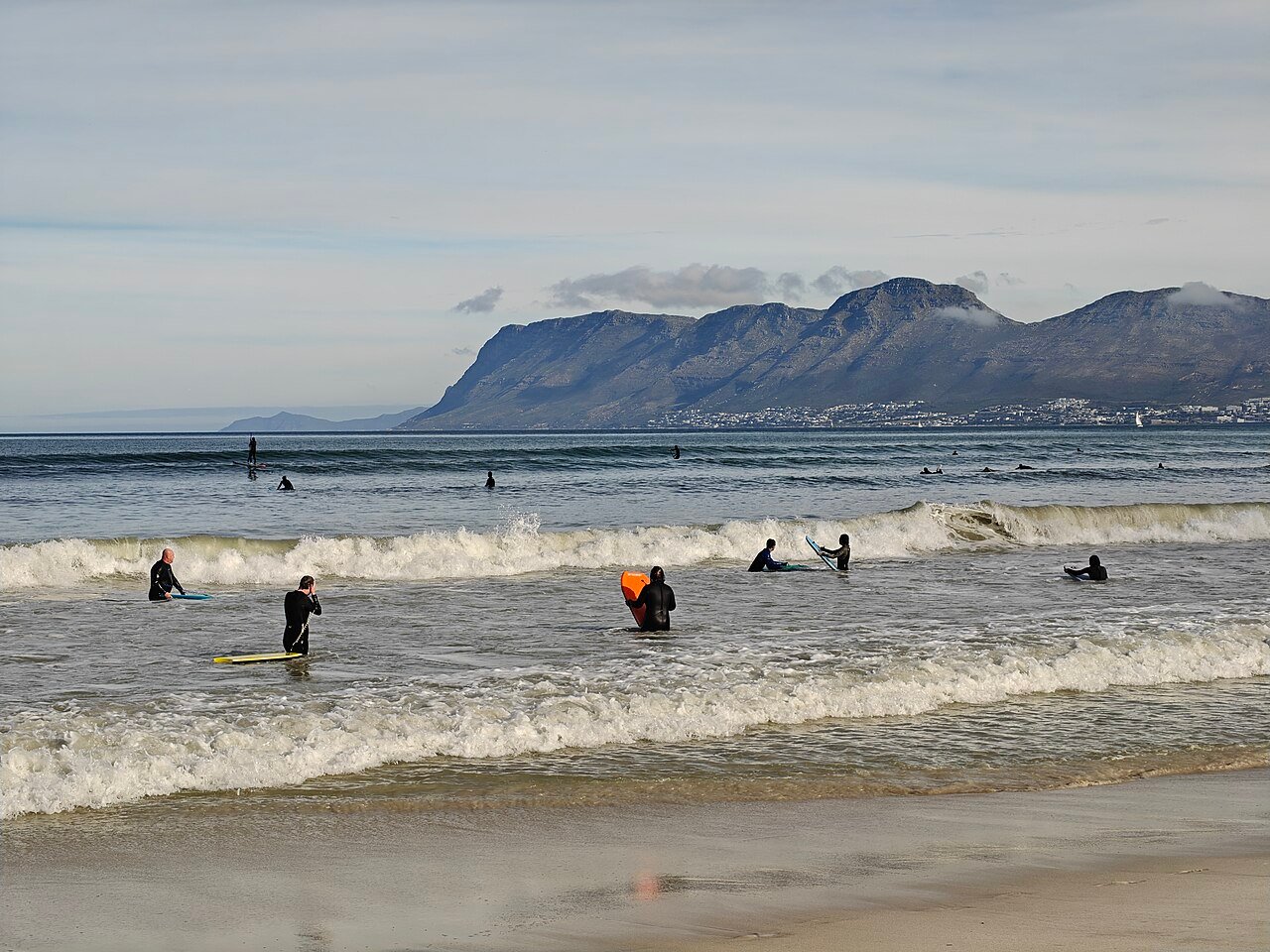 Surfers at Muizenberg Beach